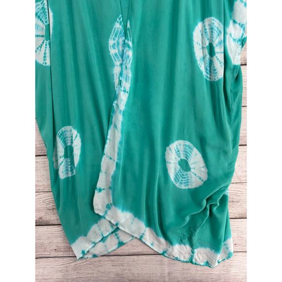 Boho Me Tie Dye Maxi Kimono Cover Up Womens 2x/3x Jade Green White NEW - Picture 5 of 11